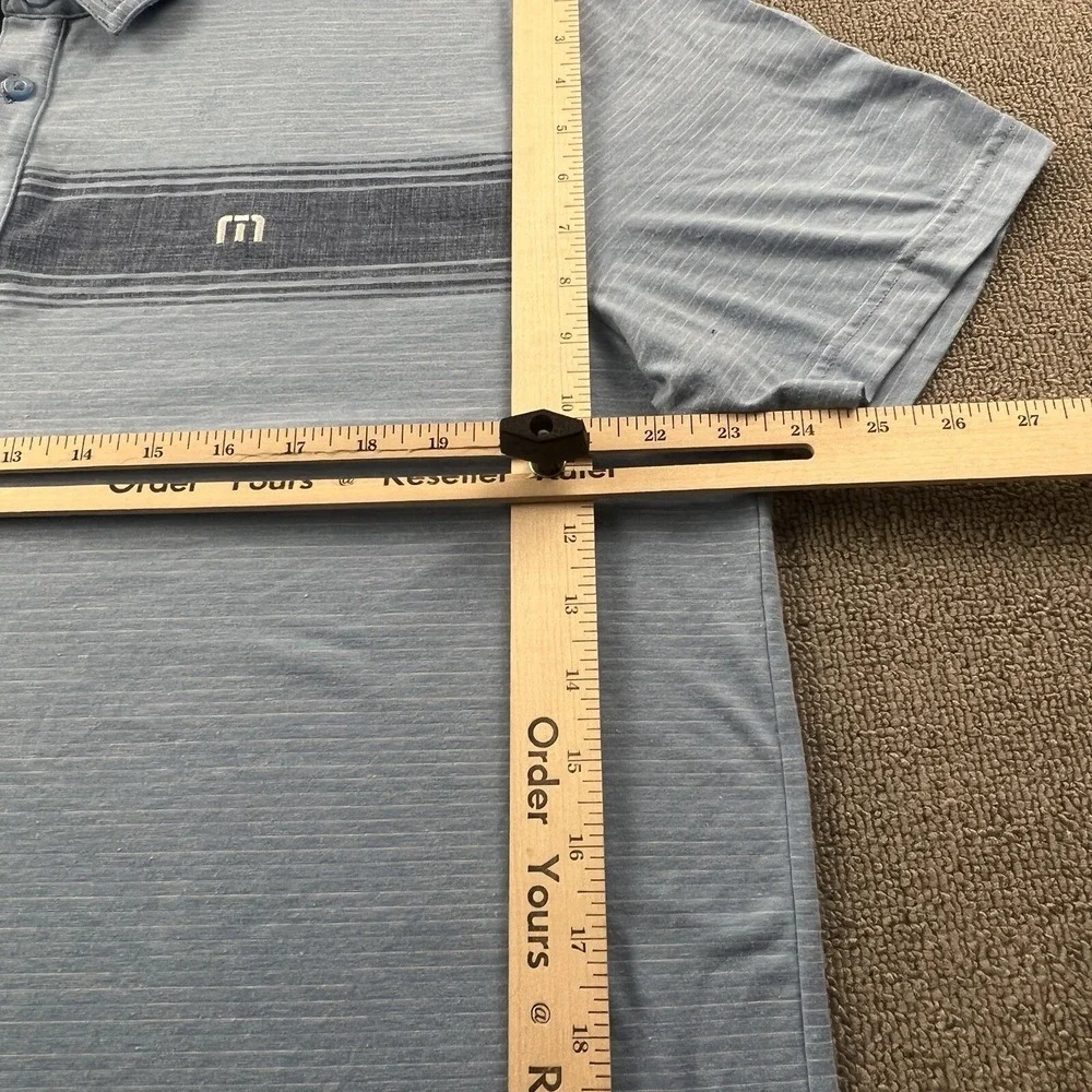 Travis Mathew Polo Shirt Extra Large Blue Short Sleeve Golfing Casual Mens